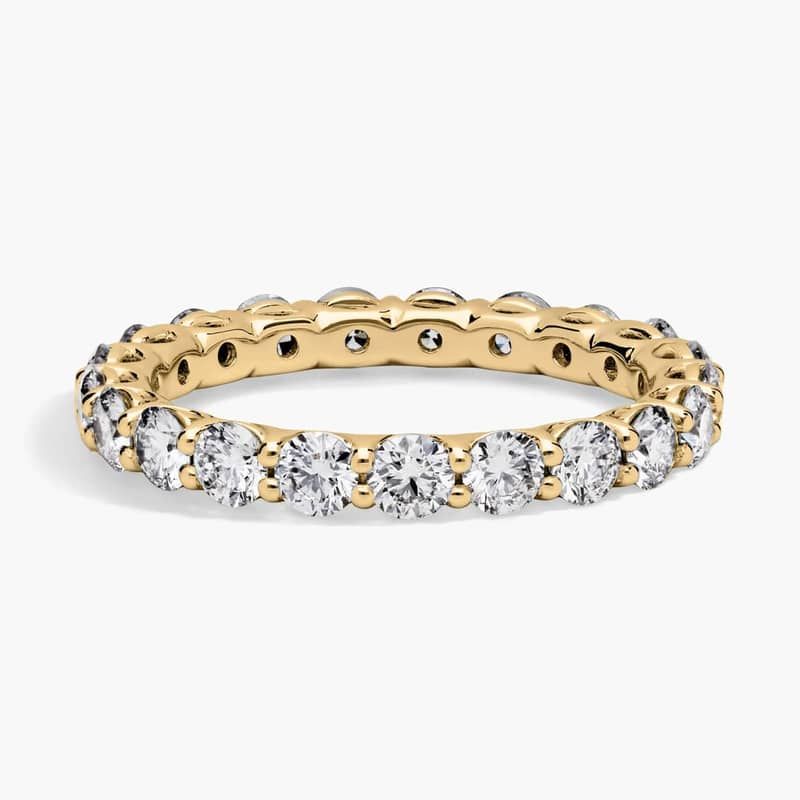 Low Dome Basket Lab-Grown Diamond Eternity Ring In 14K Yellow Gold (2 Ct. tw. - F-G / VS2-SI1)