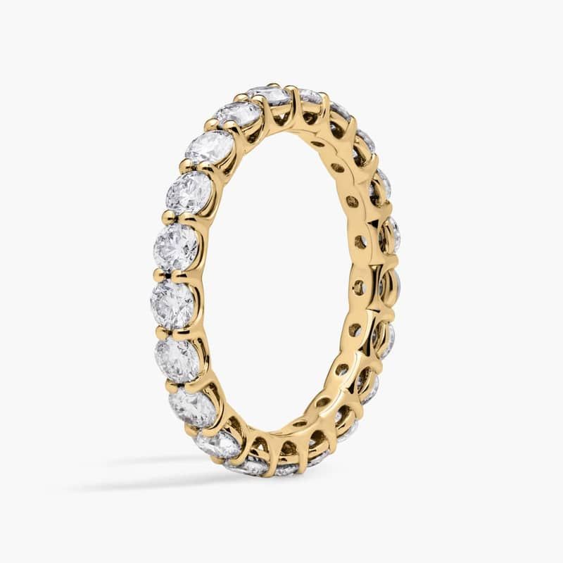 Low Dome Basket Lab-Grown Diamond Eternity Ring In 14K Yellow Gold (2 Ct. tw. - F-G / VS2-SI1)