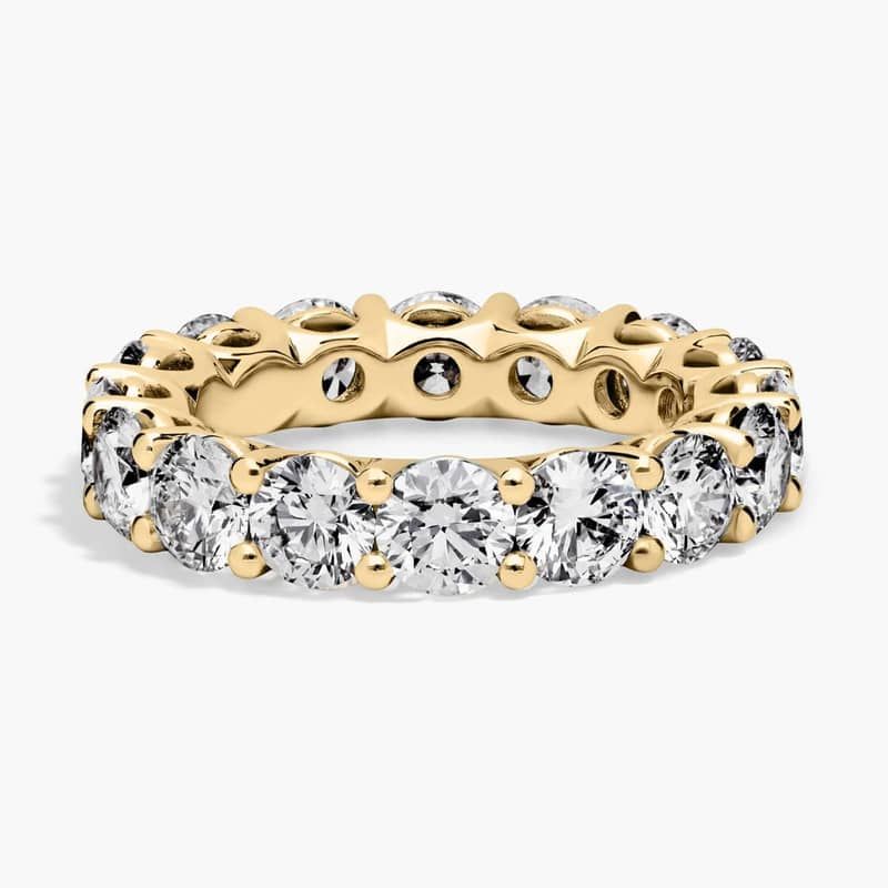 Low Dome Basket Lab-Grown Diamond Eternity Ring In 14K Yellow Gold (5 Ct. tw. - F-G / VS2-SI1)