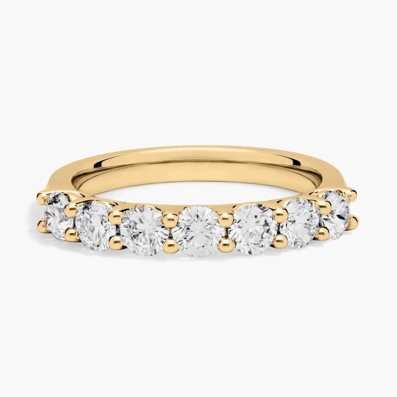 Seven Stone Low Dome Basket Lab-Grown Diamond Ring In 14K Yellow Gold (1 Ct. tw. - F-G / VS2-SI1)