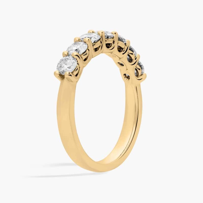 Seven Stone Low Dome Basket Lab-Grown Diamond Ring In 14K Yellow Gold (1 Ct. tw. - F-G / VS2-SI1)