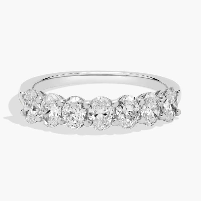 Seven Stone Oval Diamond Ring in 14k White Gold (1 Ct. tw. - H-I / SI1-SI2)