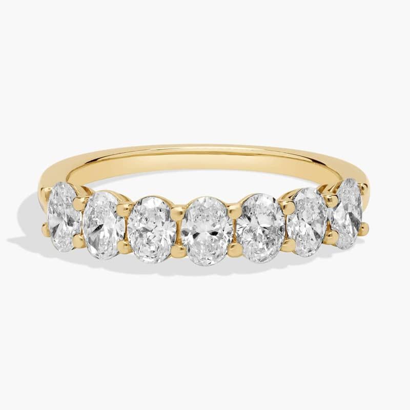 Seven Stone Oval Lab Grown Diamond Ring in 14k Yellow Gold (1 Ct. tw. - F-G / VS2-SI1)