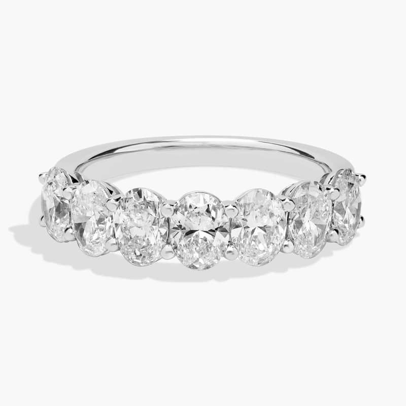 Seven Stone Oval Lab Grown Diamond Ring in 14k White Gold (2 Ct. tw. - F-G / VS2-SI1)