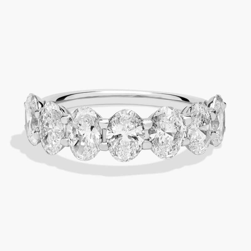 Seven Stone Oval Lab-Grown Diamond Ring In 14K White Gold (3 1/2 Ct. tw. - F-G / VS2-SI1)
