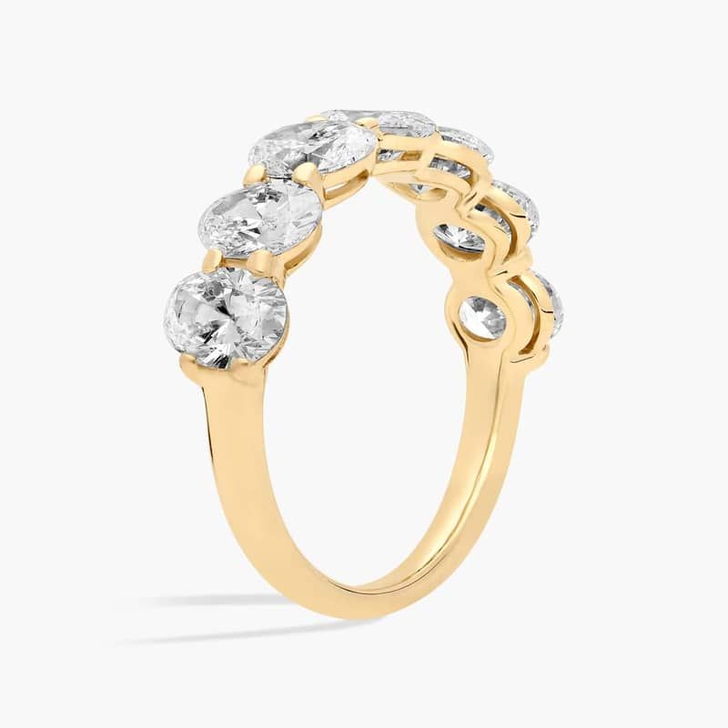 Seven Stone Oval Lab-Grown Diamond Ring In 14K Yellow Gold (3 1/2 Ct. tw. - F-G / VS2-SI1)
