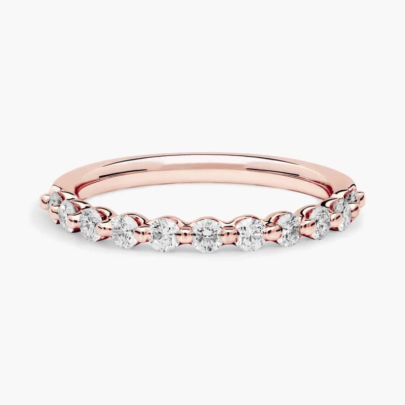 Floating Lab-Grown Diamond Wedding Ring In 14K Rose Gold (1/2 Ct. tw. - F-G / VS2-SI1)