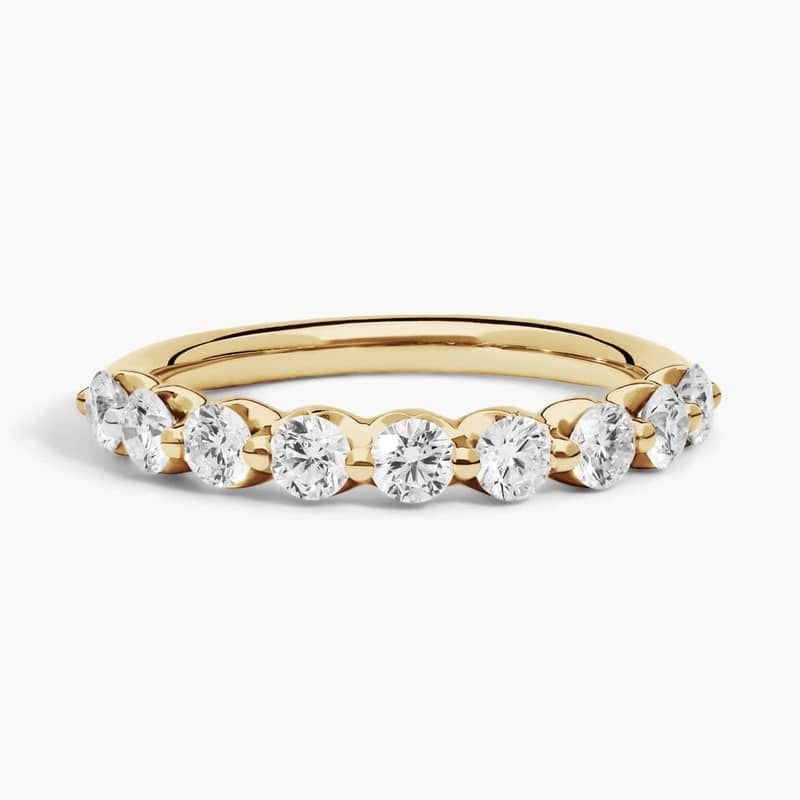 Floating Lab-Grown Diamond Wedding Ring In 14K Yellow Gold (1 Ct. tw. - F-G / VS2-SI1)
