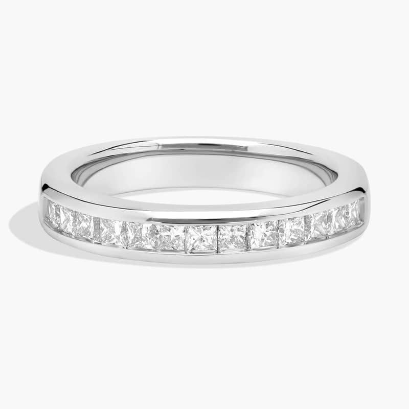 Channel Set Princess-Cut Lab-Grown Diamond Ring In 14K White Gold (1/2 Ct. tw. - F-G / VS2-SI1)