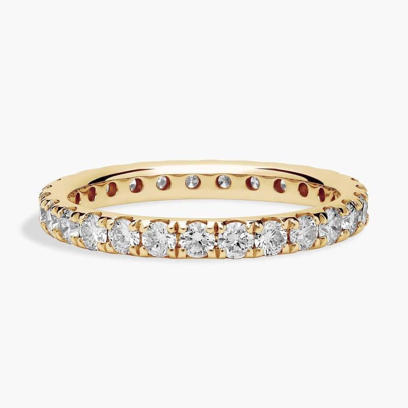 Riviera Pavé Lab-Grown Diamond Eternity Ring In 14K Yellow Gold (1 Ct. tw. - F-G / VS2-SI1)