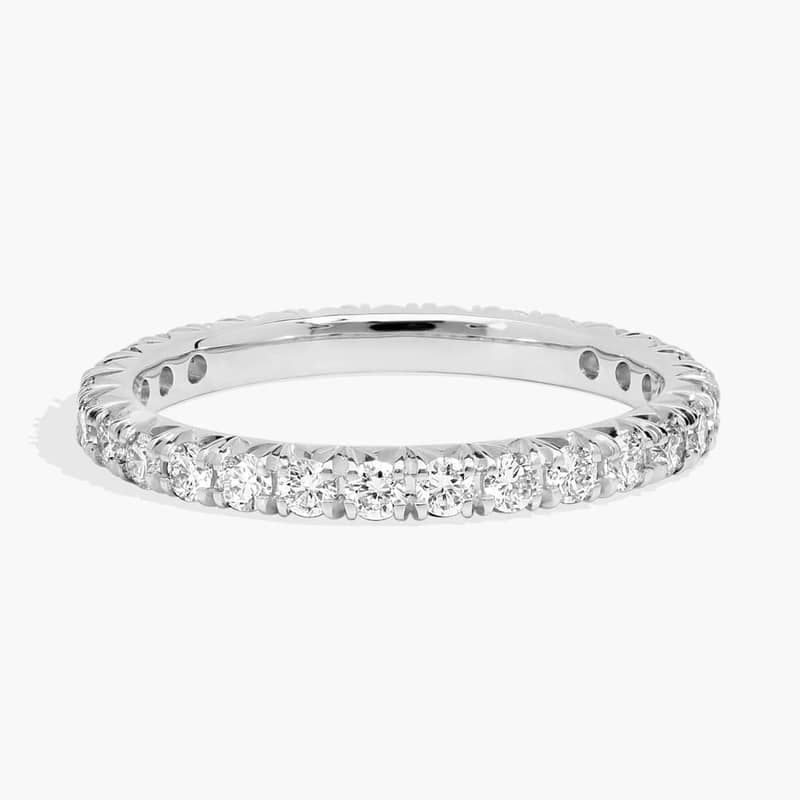 French Pavé Lab-Grown Diamond Eternity Ring In 14K White Gold (3/4 Ct. tw. - F-G / VS2-SI1)