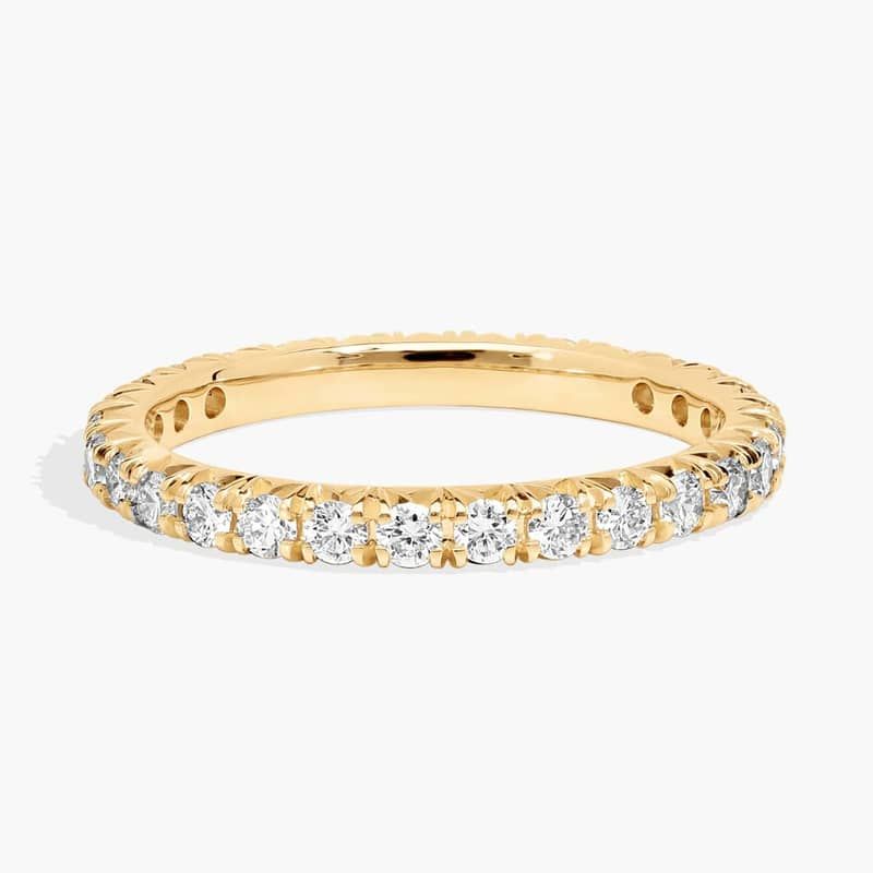 French Pavé Lab-Grown Diamond Eternity Ring In 14K Yellow Gold (3/4 Ct. tw. - F-G / VS2-SI1)