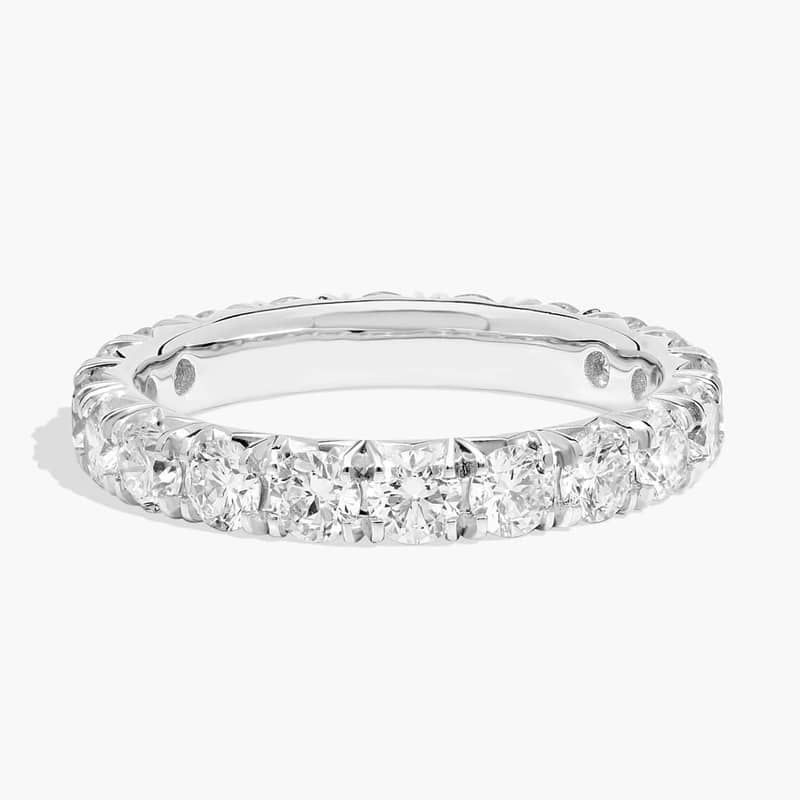 GIA Jewelry Report French Pavé Diamond Eternity Ring in Platinum (2 Ct. tw. -  F/ VS2)