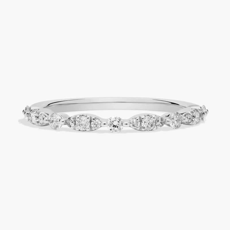 Scalloped Diamond Ring in 14K White Gold (1/4 ct. tw.)