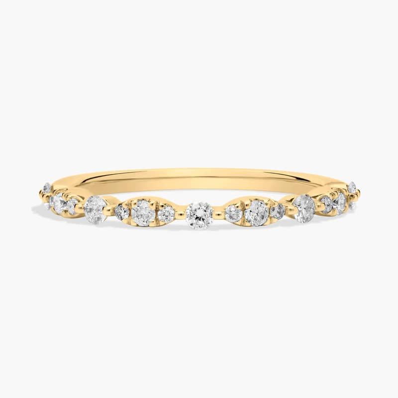 Scalloped Diamond Ring in 14K Yellow Gold (1/4 ct. tw.)