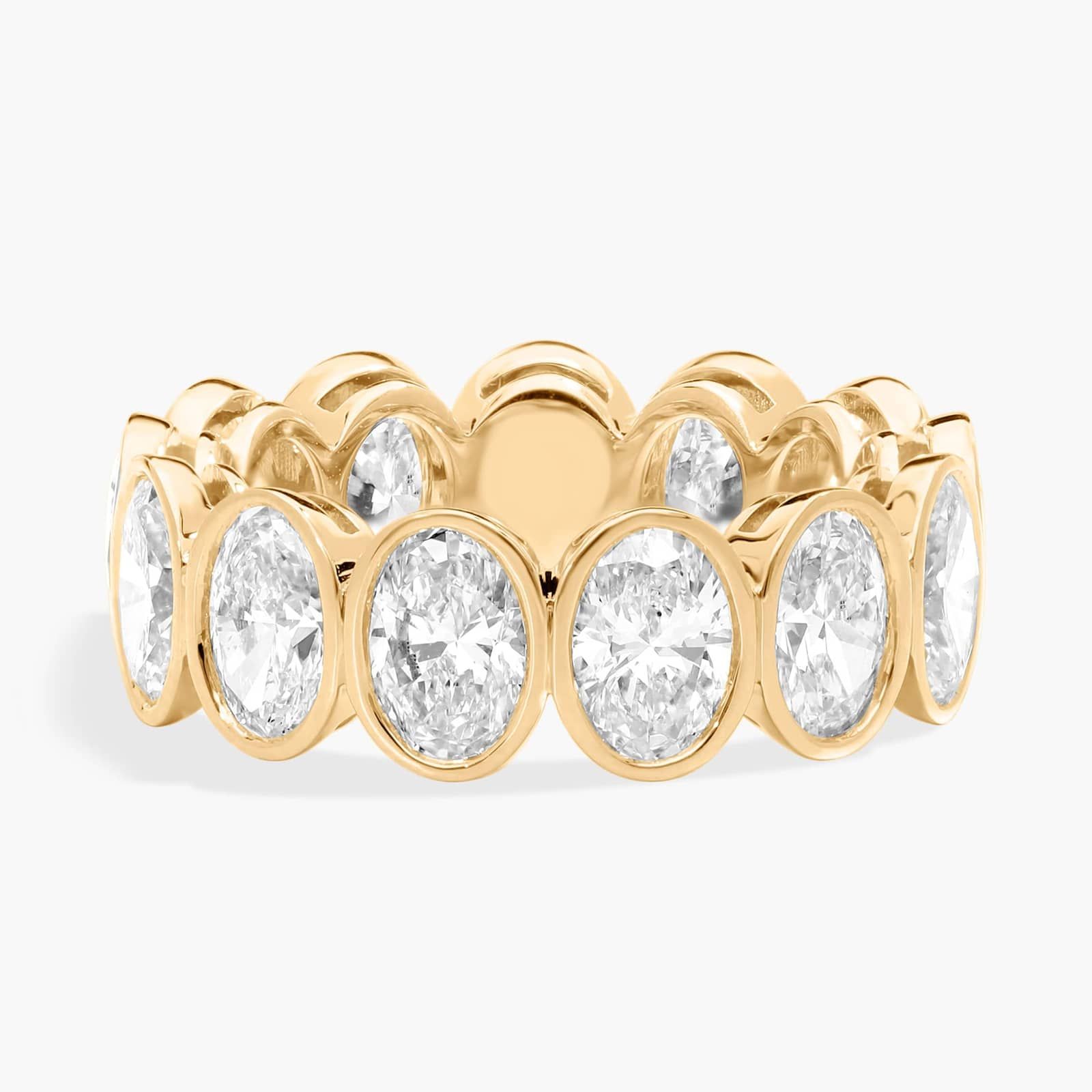 Bezel Eternity Ring With 5 CTW Oval Cut Diamonds in 14K Yellow Gold (6.7mm)