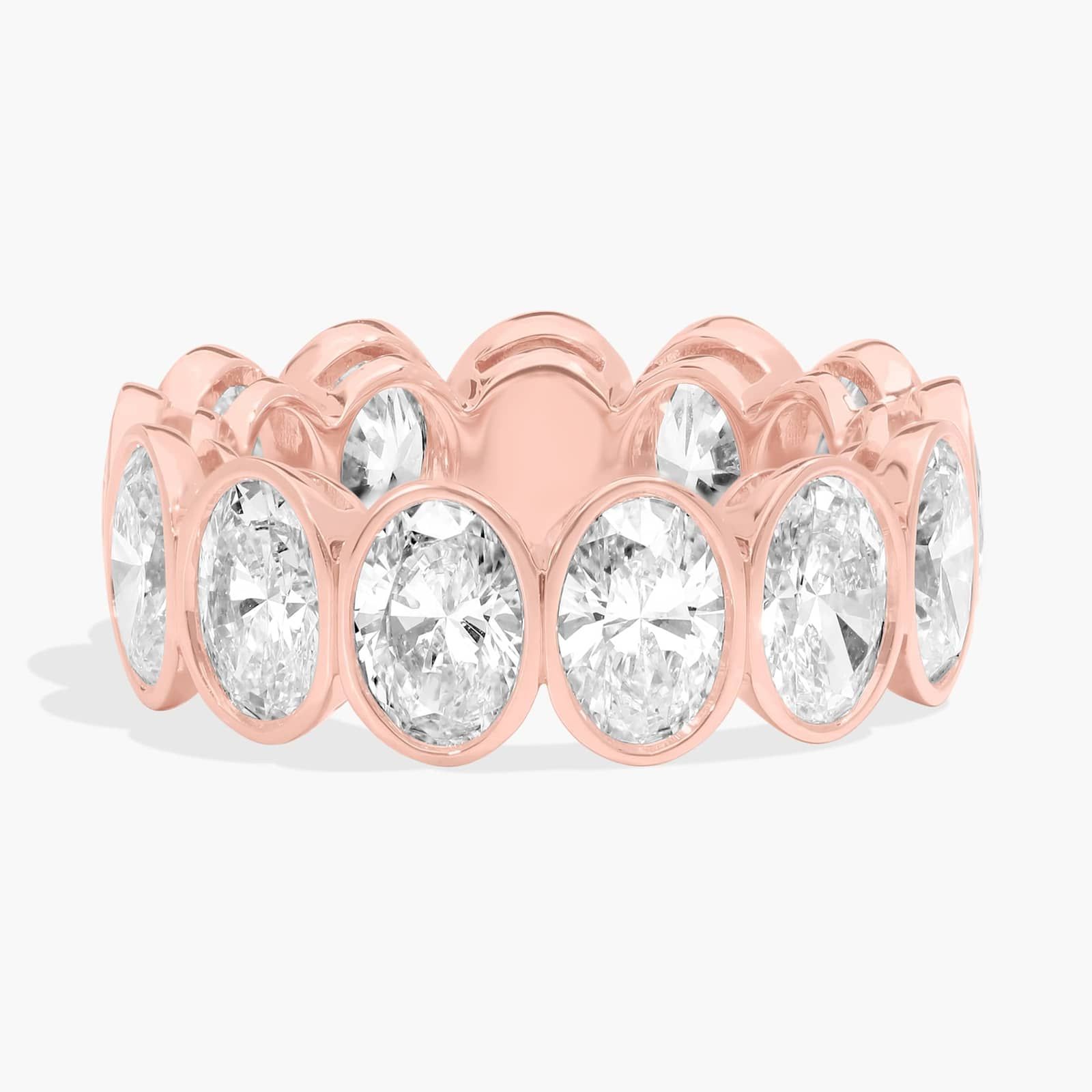 Bezel Eternity Ring With 6 CTW Oval Cut Diamonds in 14K Rose Gold (7.35mm)