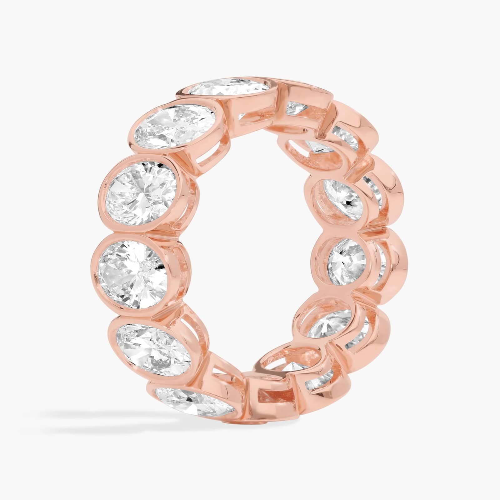 Bezel Eternity Ring With 6 CTW Oval Cut Diamonds in 14K Rose Gold (7.35mm)