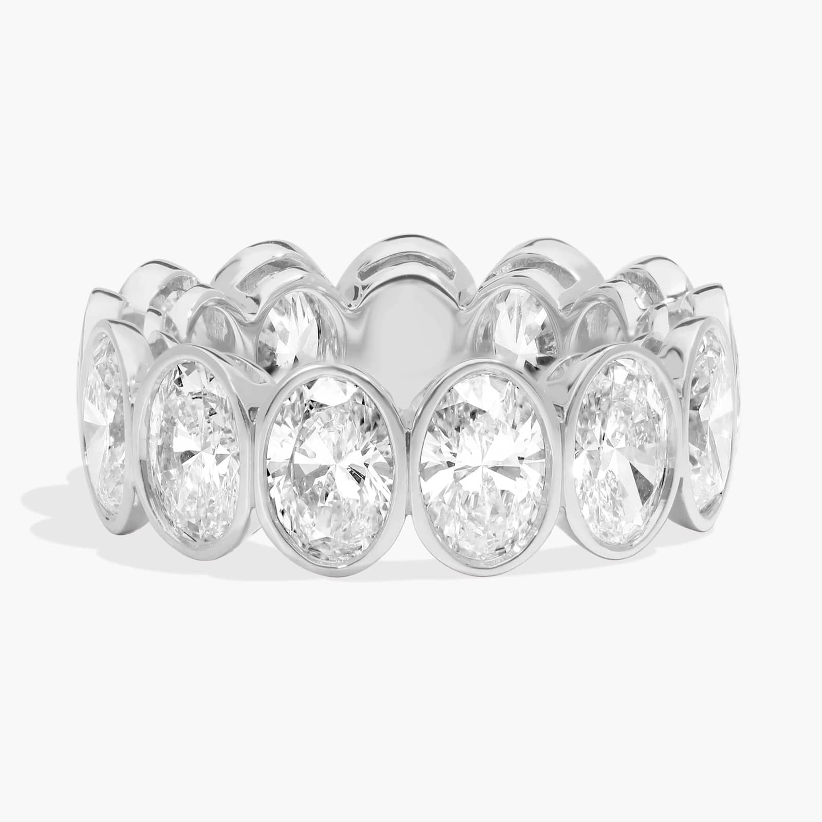 Bezel Eternity Ring With 6 CTW Oval Cut Diamonds in 14K White Gold (7.35mm)