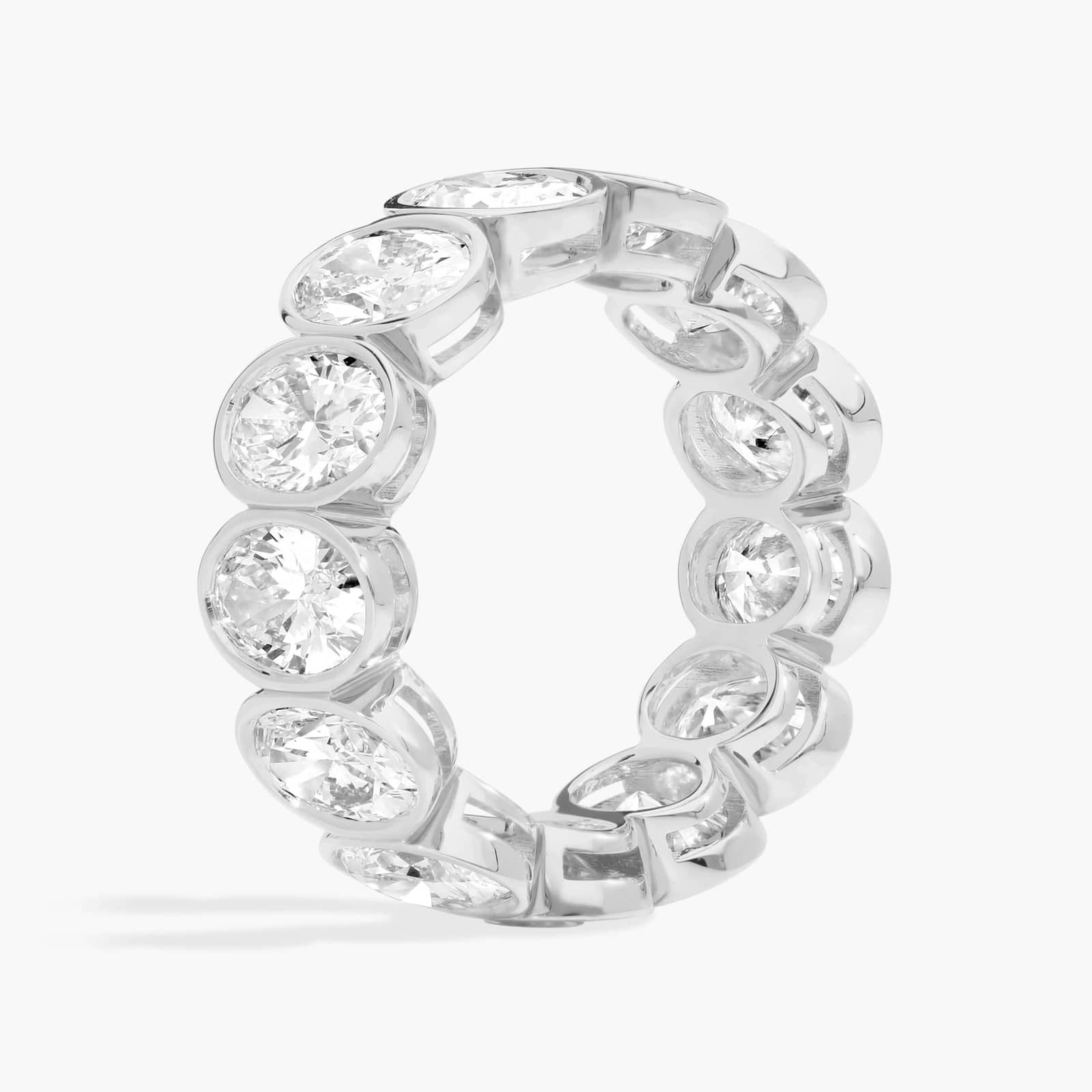 Bezel Eternity Ring With 6 CTW Oval Cut Diamonds in 14K White Gold (7.35mm)