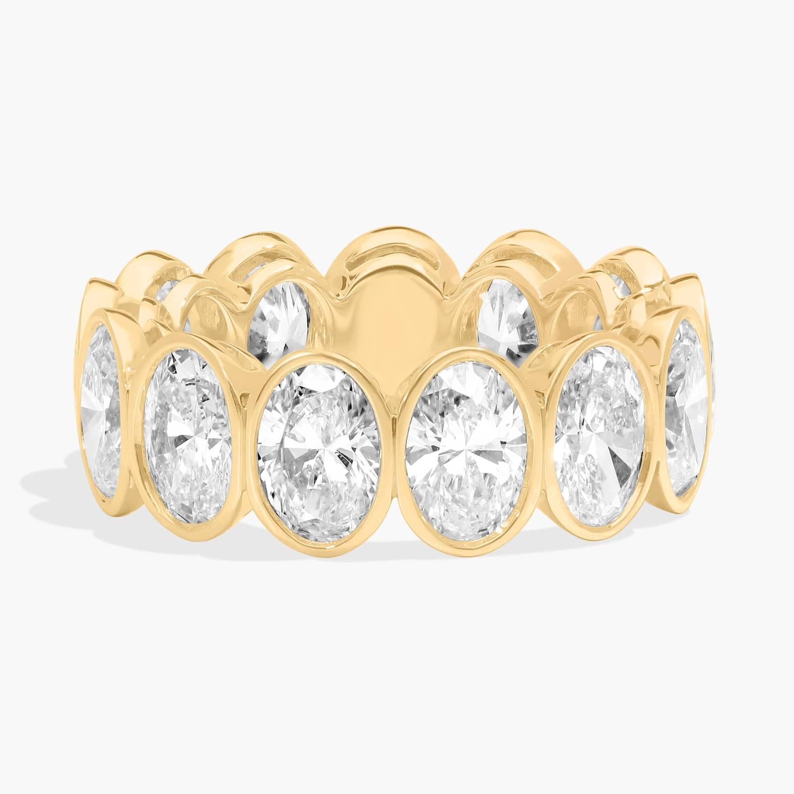 Bezel Eternity Ring With 6 CTW Oval Cut Diamonds in 14K Yellow Gold (7.35mm)