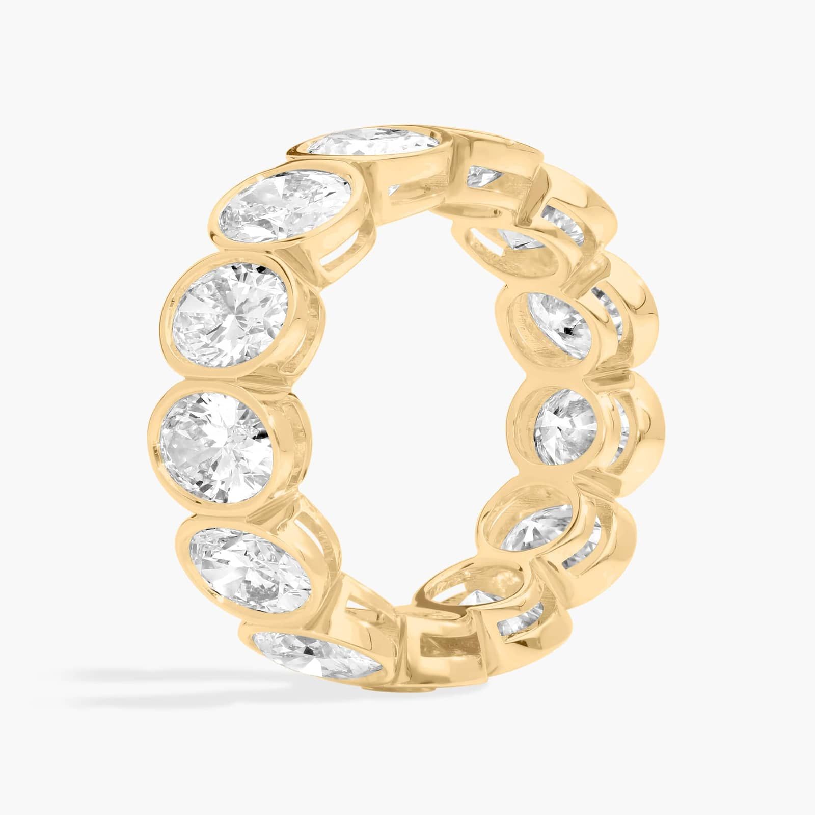 Bezel Eternity Ring With 6 CTW Oval Cut Diamonds in 14K Yellow Gold (7.35mm)
