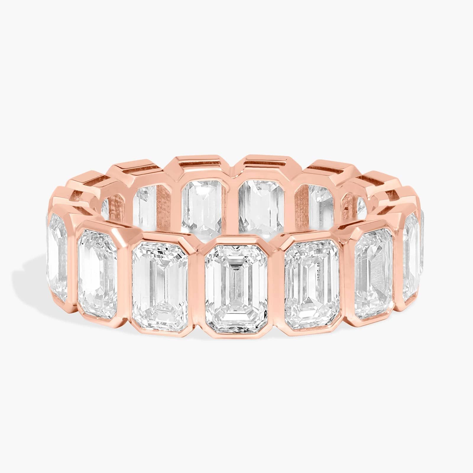 Bezel Eternity Ring With 6 CTW Emerald Cut Diamonds in 14K Rose Gold (5.8mm)