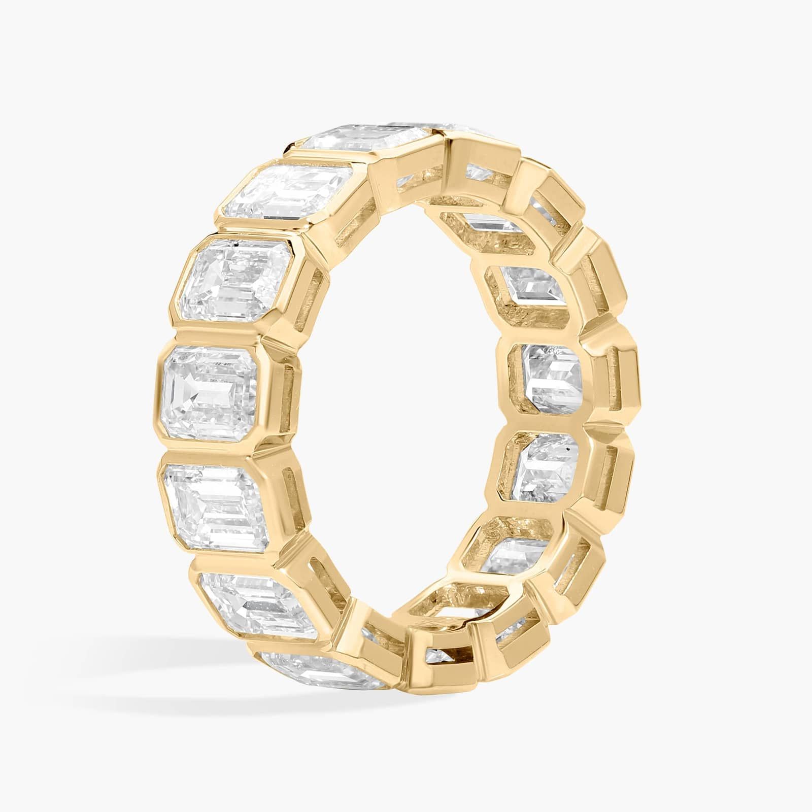 Bezel Eternity Ring With 6 CTW Emerald Cut Diamonds in 14K Yellow Gold (5.8mm)
