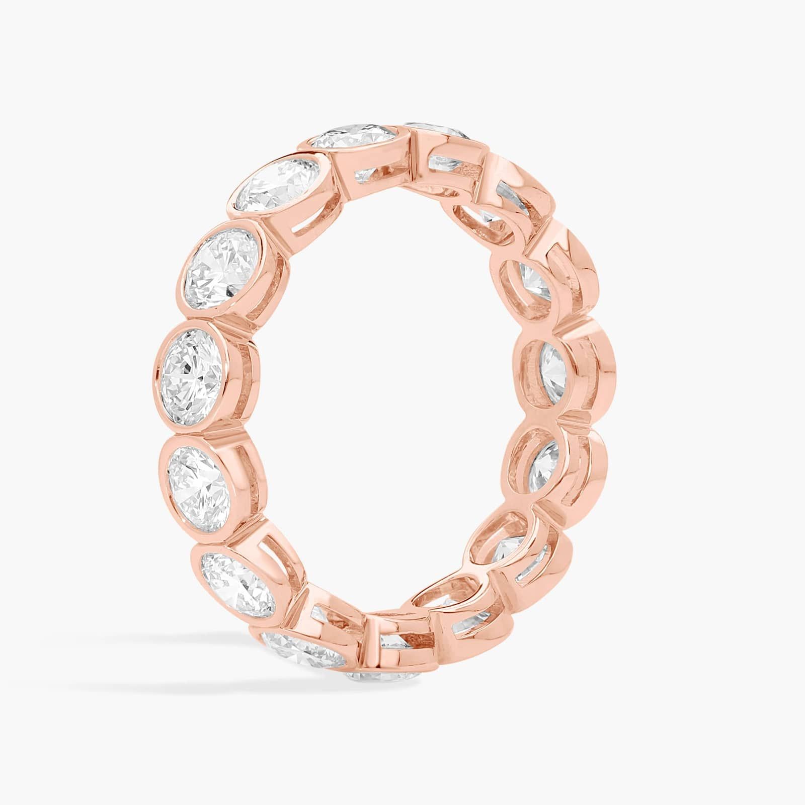 Bezel Eternity Ring With 2 CTW Round Cut Diamonds in 14K Rose Gold (4.1mm)
