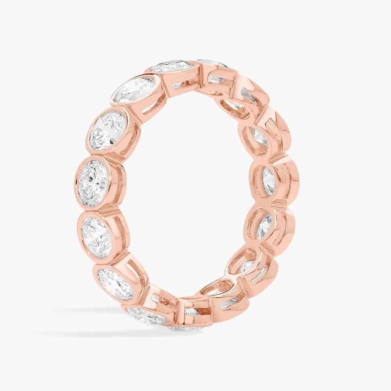 Bezel Eternity Ring With 2 CTW Round Cut Diamonds in 14K Rose Gold (4.1mm)