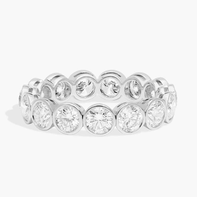 Bezel Eternity Ring With 2 CTW Round Cut Diamonds in Platinum (4.1mm)