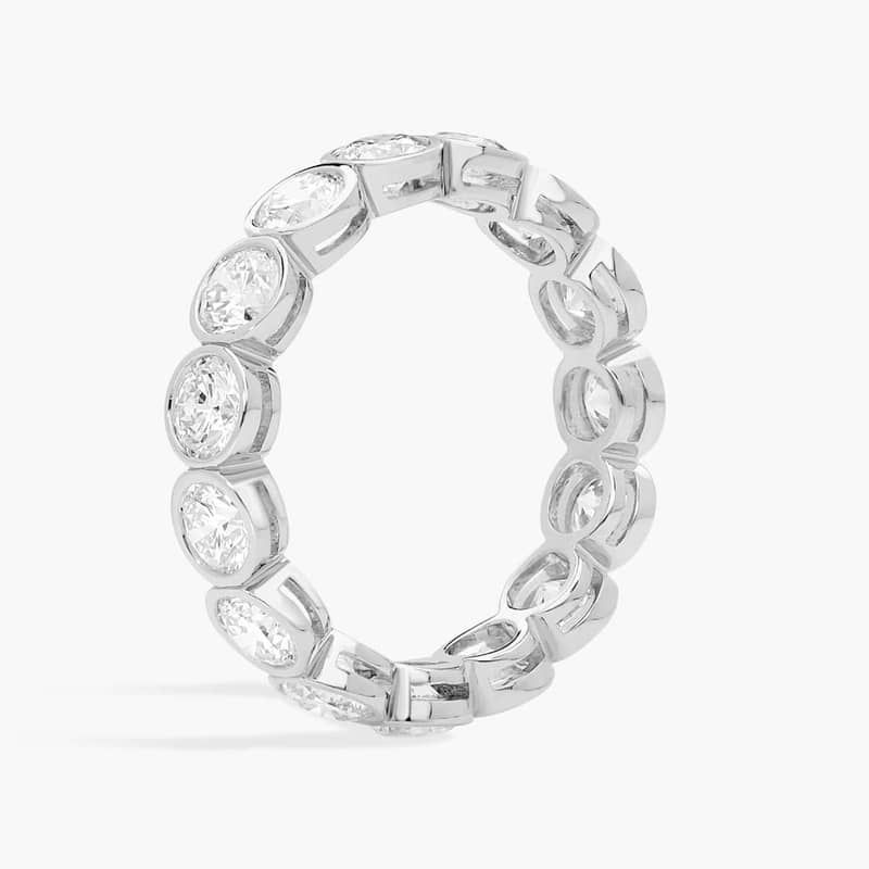 Bezel Eternity Ring With 2 CTW Round Cut Diamonds in Platinum (4.1mm)