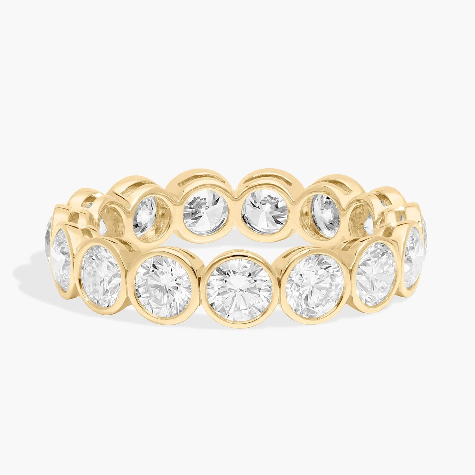 Bezel Eternity Ring With 2 CTW Round Cut Diamonds in 14K Yellow Gold (4.1mm)