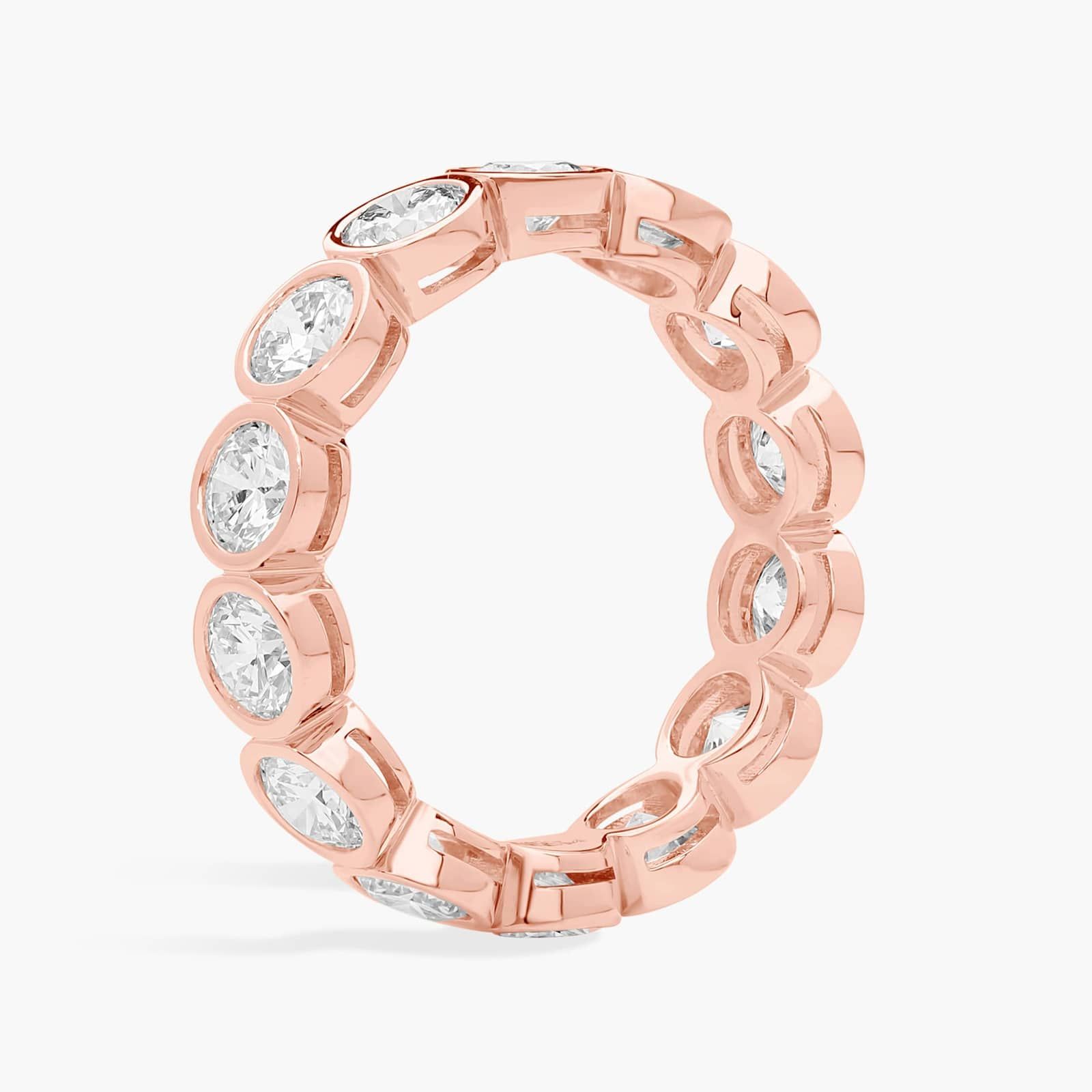 Bezel Eternity Ring With 3 CTW Round Cut Diamonds in 14K Rose Gold (4.4mm)