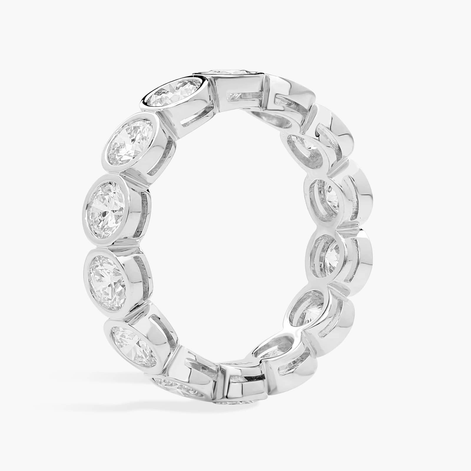 Bezel Eternity Ring With 3 CTW Round Cut Diamonds in 14K White Gold (4.4mm)