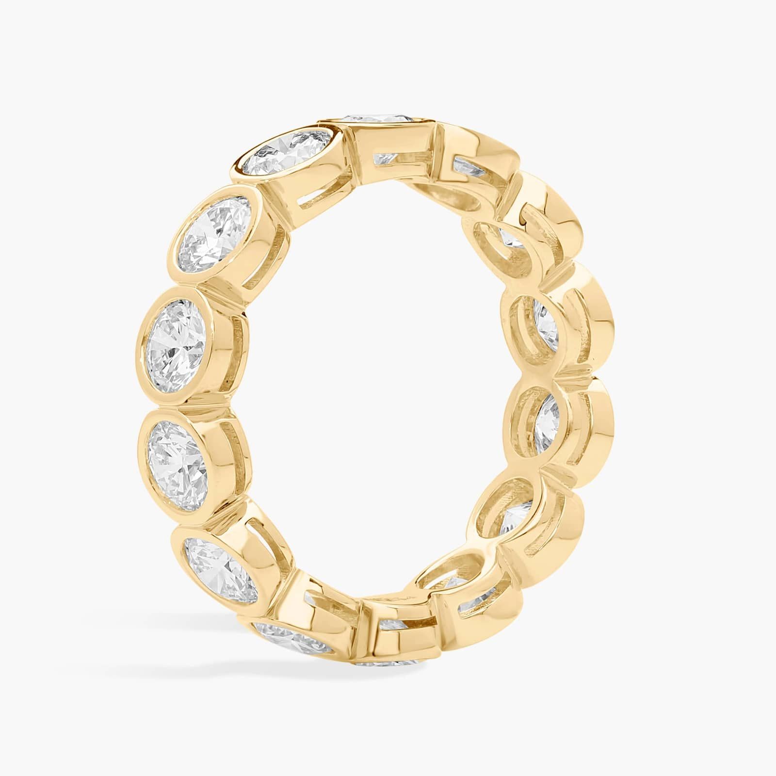 Bezel Eternity Ring With 3 CTW Round Cut Diamonds in 14K Yellow Gold (4.4mm)