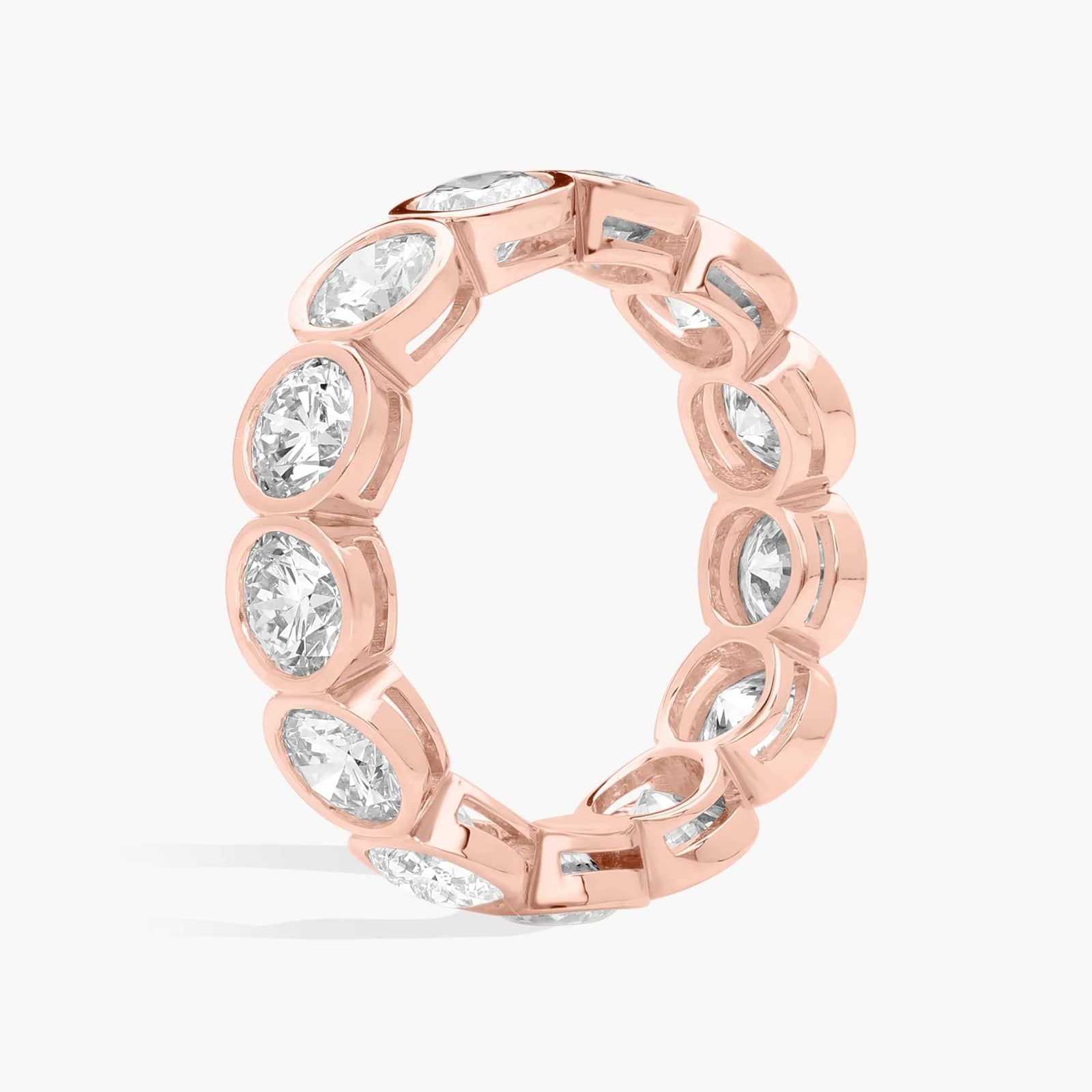 Bezel Eternity Ring With 4 CTW Round Cut Diamonds in 14K Rose Gold (5.1mm)
