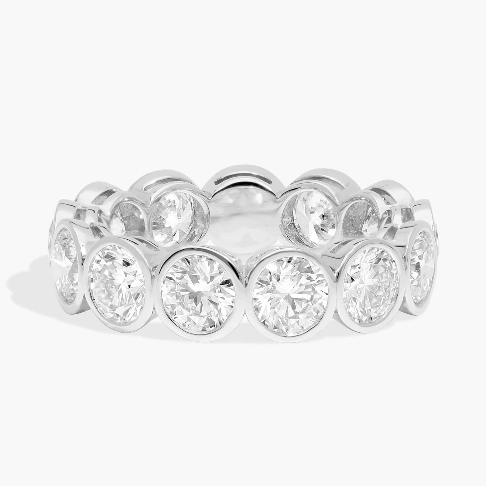Bezel Eternity Ring With 4 CTW Round Cut Diamonds in 14K White Gold (5.1mm)