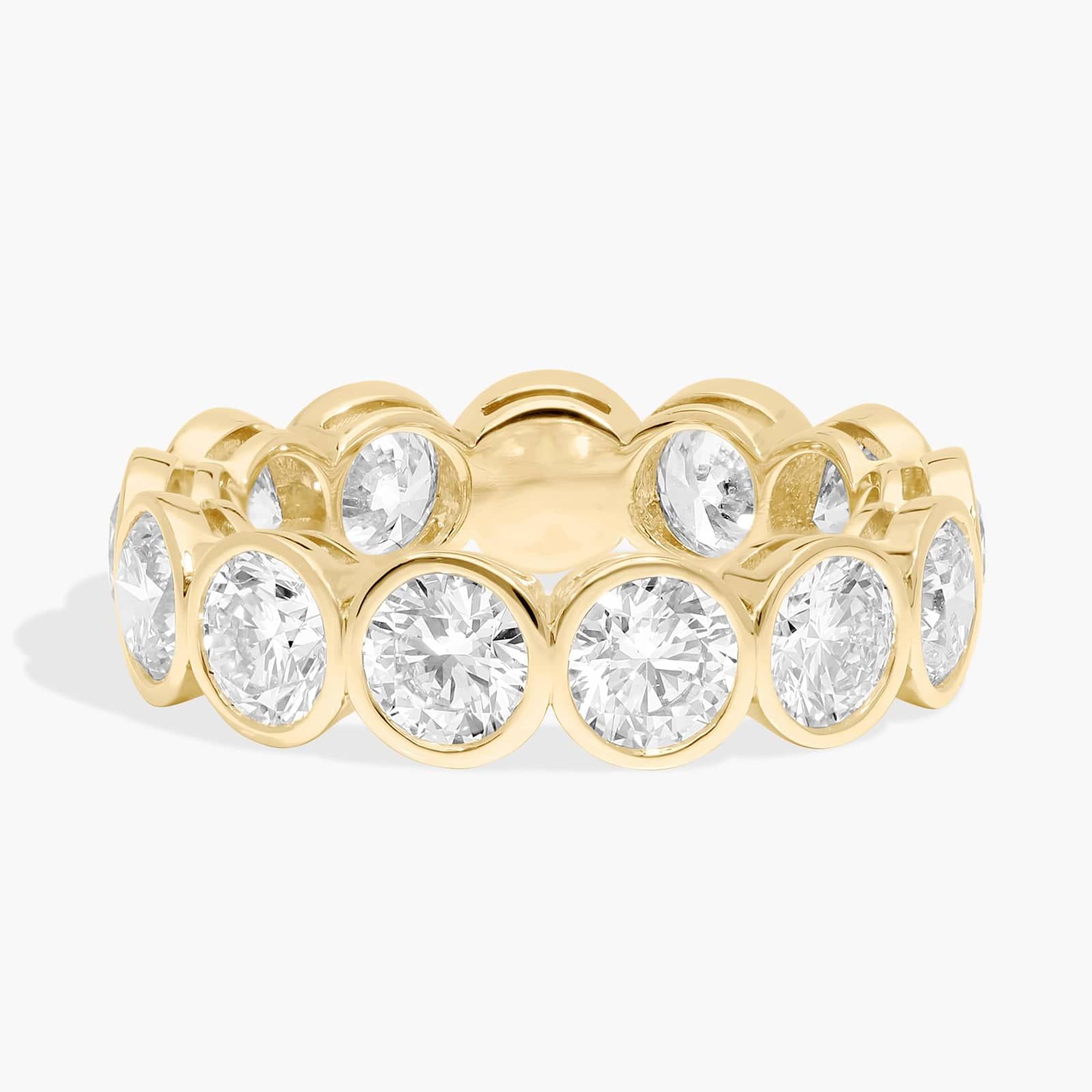Bezel Eternity Ring With 4 CTW Round Cut Diamonds in 14K Yellow Gold (5.1mm)