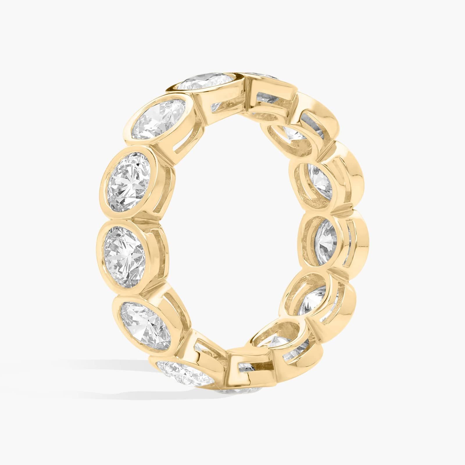Bezel Eternity Ring With 4 CTW Round Cut Diamonds in 14K Yellow Gold (5.1mm)