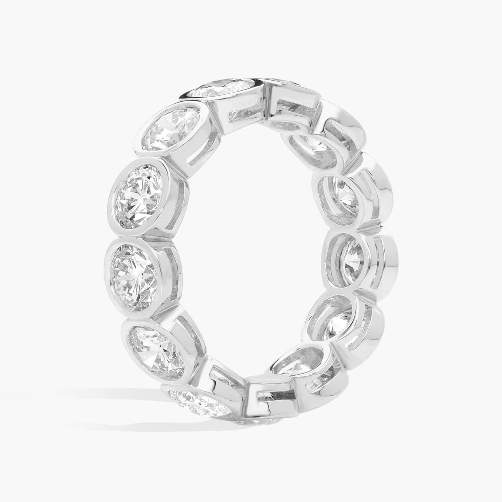 Bezel Eternity Ring With 4 CTW Round Cut Diamonds in 14K White Gold (5.1mm)