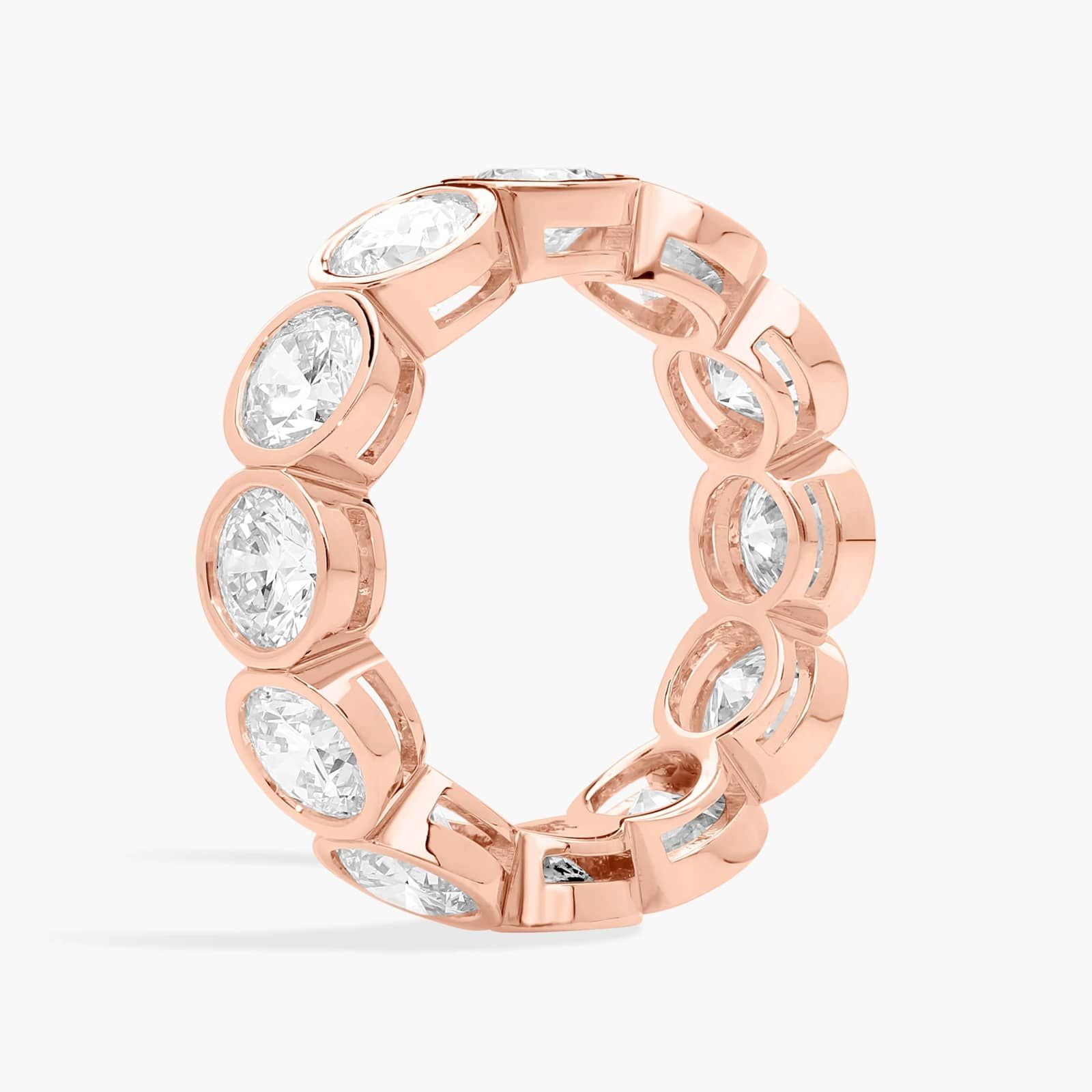 Bezel Eternity Ring With 5 CTW Round Cut Diamonds in 14K Rose Gold (5.6mm)