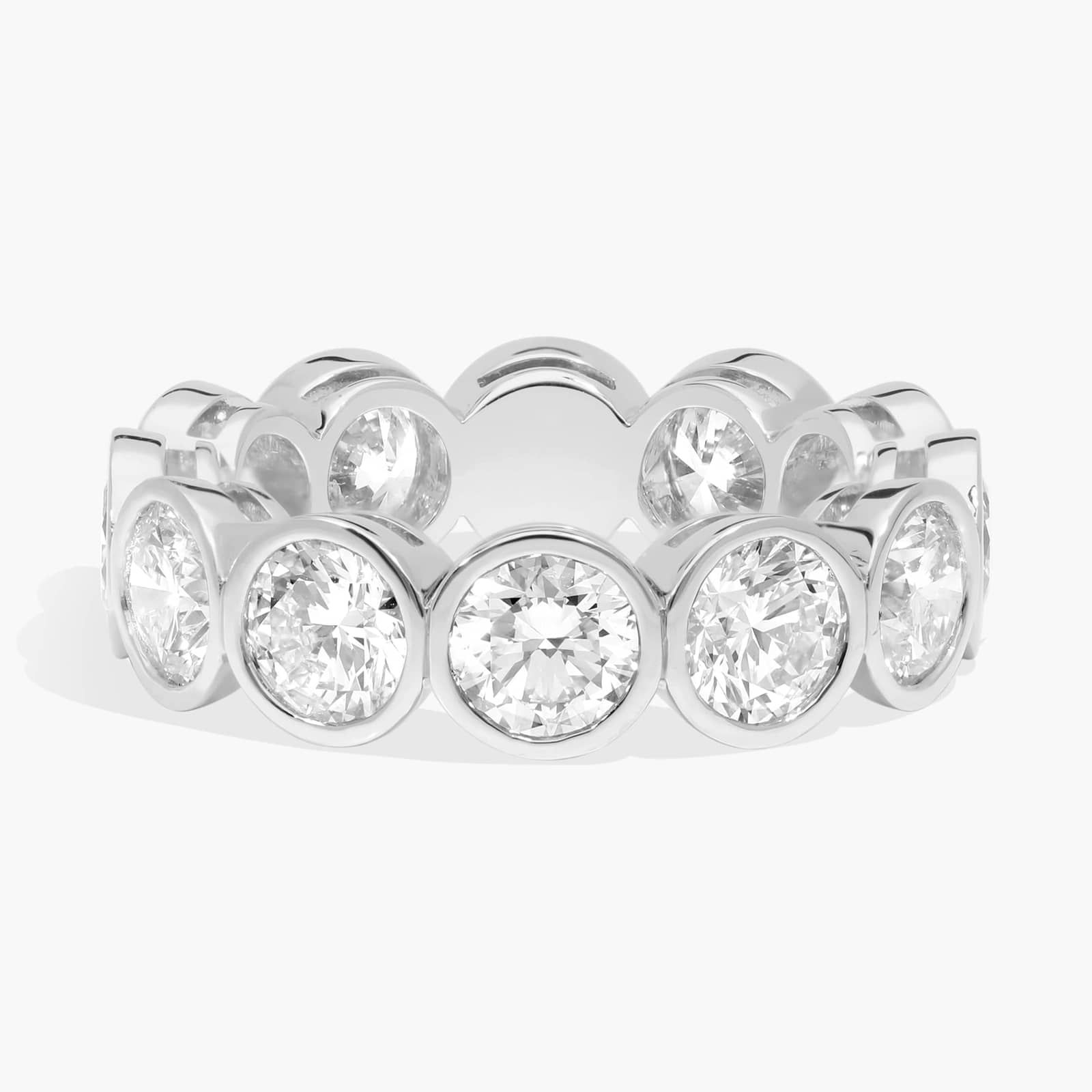 Bezel Eternity Ring With 5 CTW Round Cut Diamonds in 14K White Gold (5.6mm)