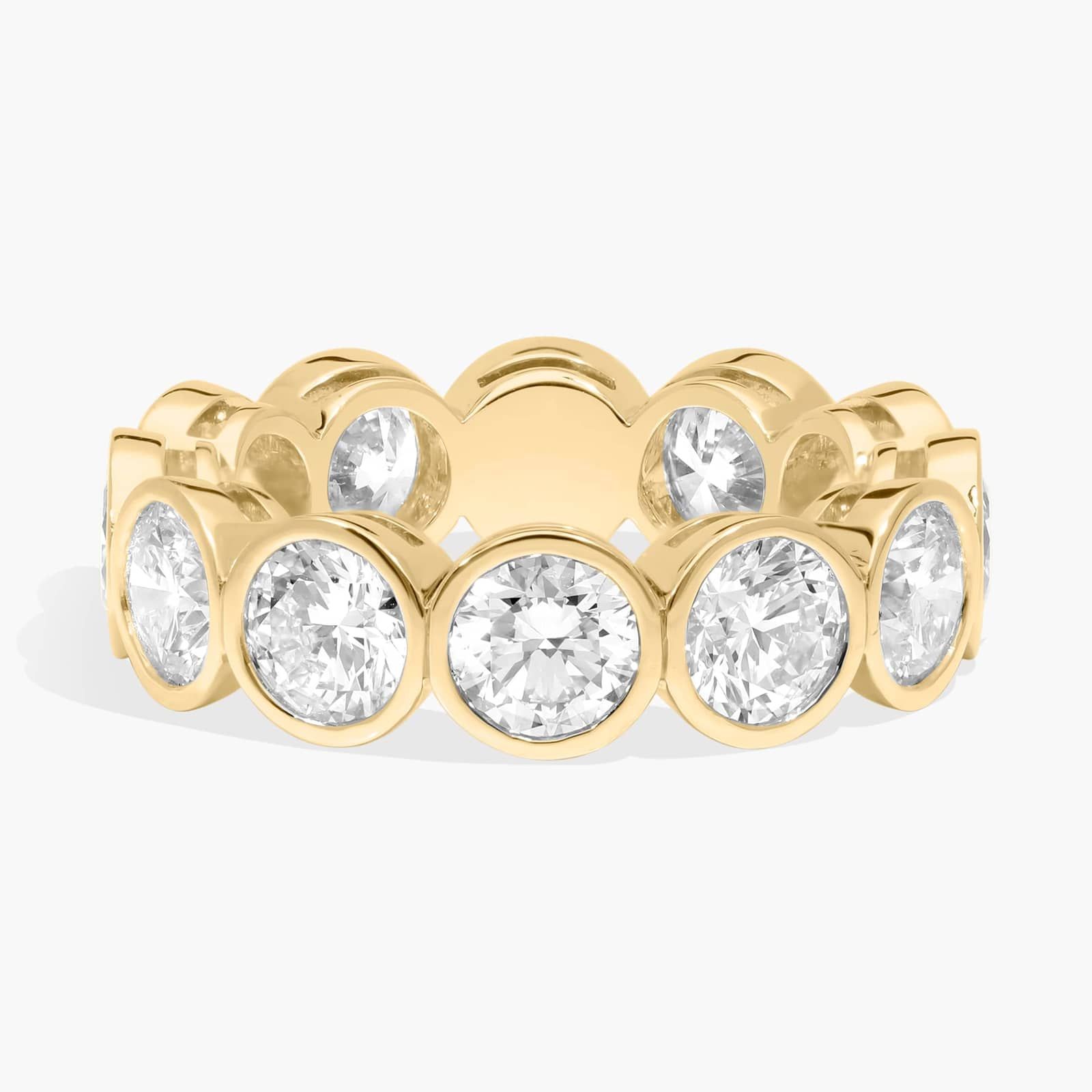 Bezel Eternity Ring With 5 CTW Round Cut Diamonds in 14K Yellow Gold (5.6mm)