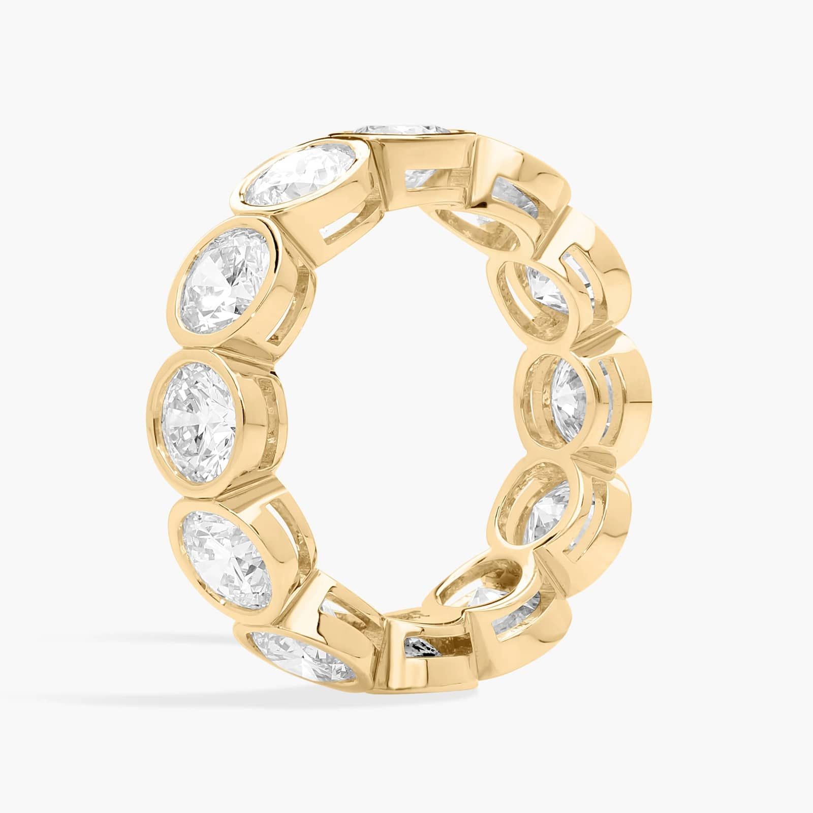 Bezel Eternity Ring With 5 CTW Round Cut Diamonds in 14K Yellow Gold (5.6mm)