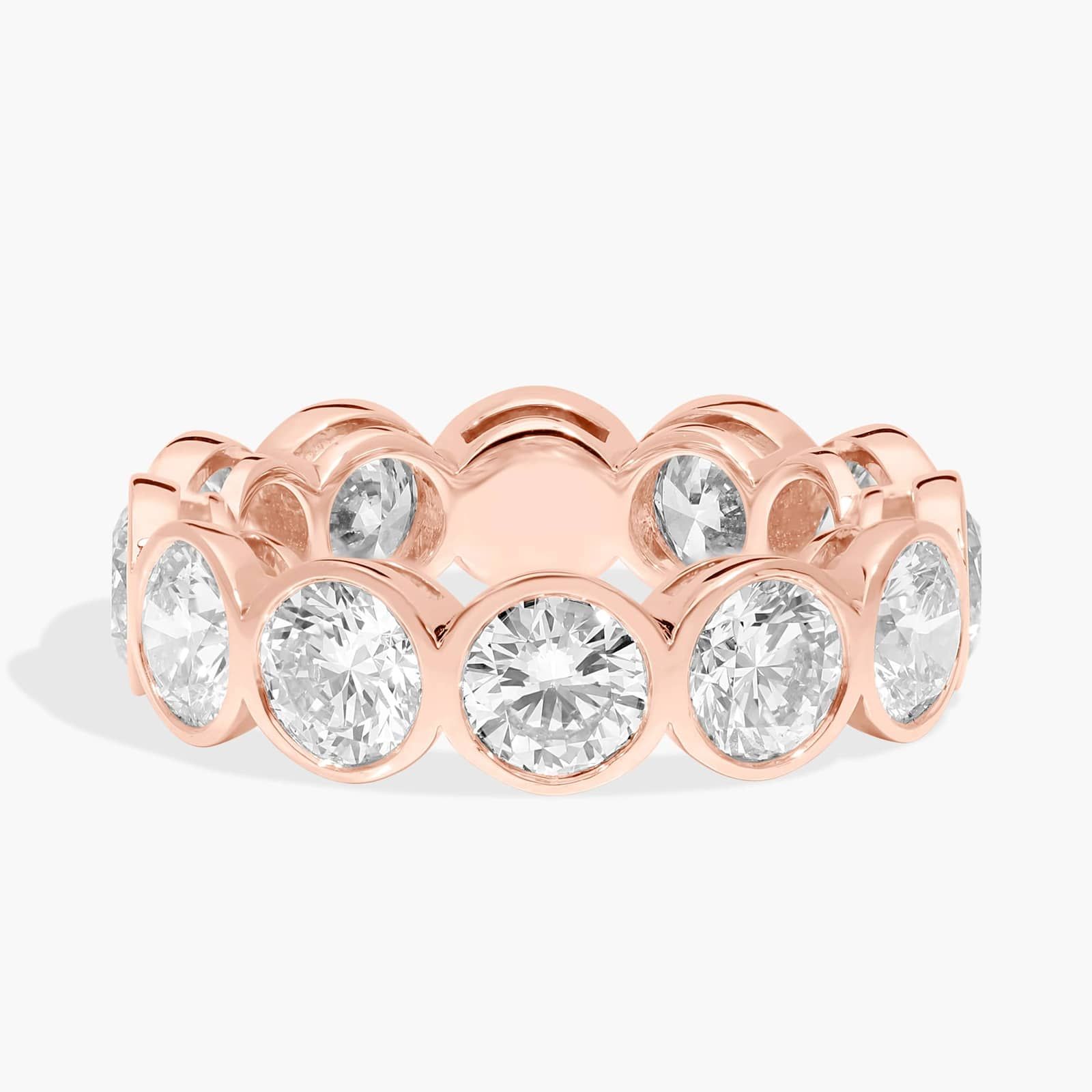 Bezel Eternity Ring With 6 CTW Round Cut Diamonds in 14K Rose Gold (5.8mm)