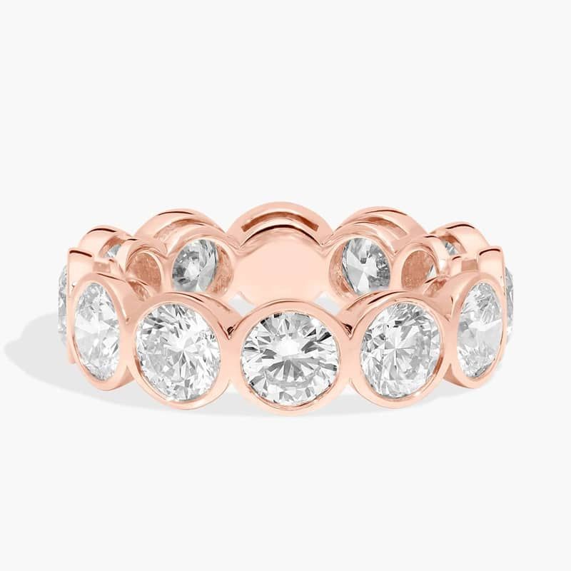 Bezel Eternity Ring With 6 CTW Round Cut Diamonds in 14K Rose Gold (5.8mm)