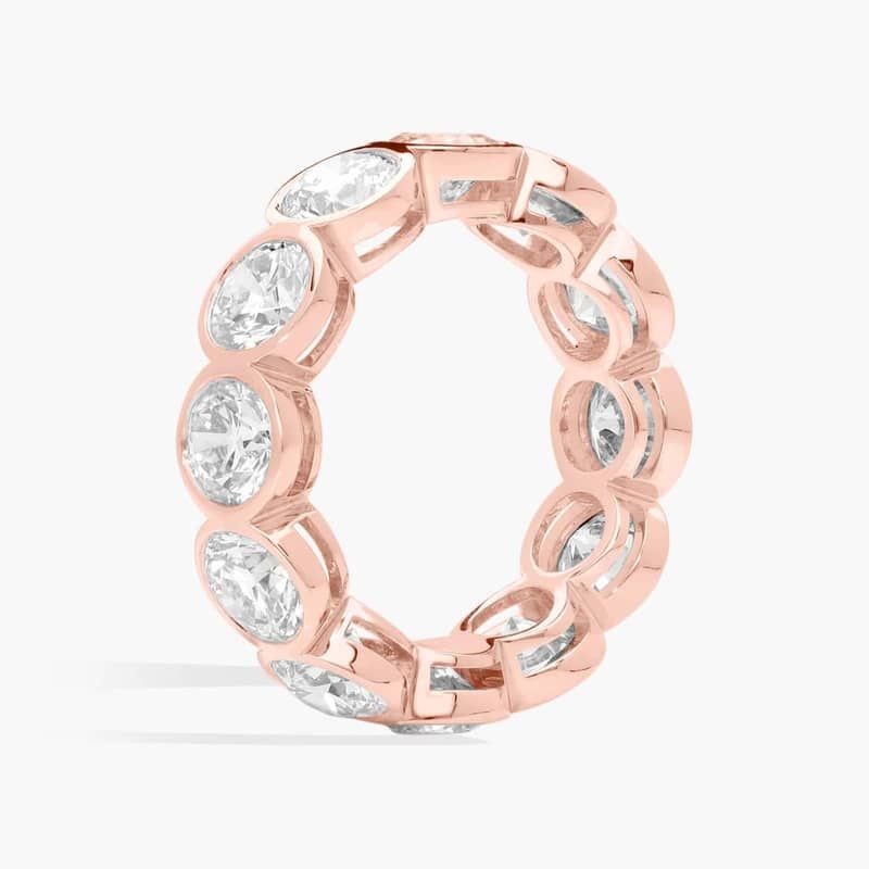 Bezel Eternity Ring With 6 CTW Round Cut Diamonds in 14K Rose Gold (5.8mm)