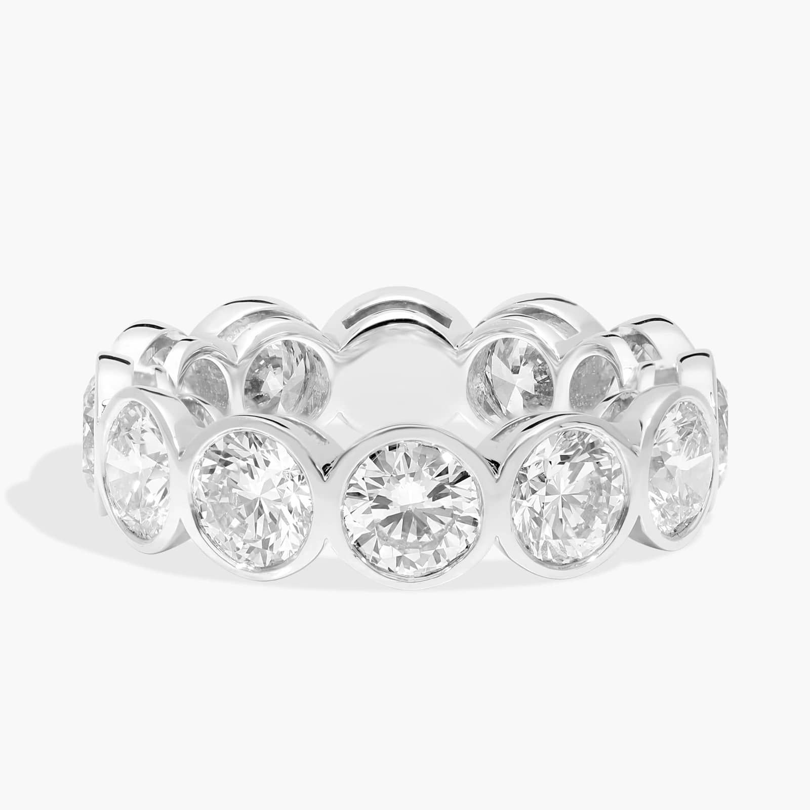 Bezel Eternity Ring With 6 CTW Round Cut Diamonds in 14K White Gold (5.8mm)