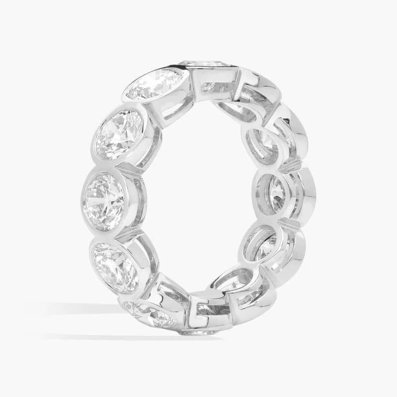 Bezel Eternity Ring With 6 CTW Round Cut Diamonds in 14K White Gold (5.8mm)